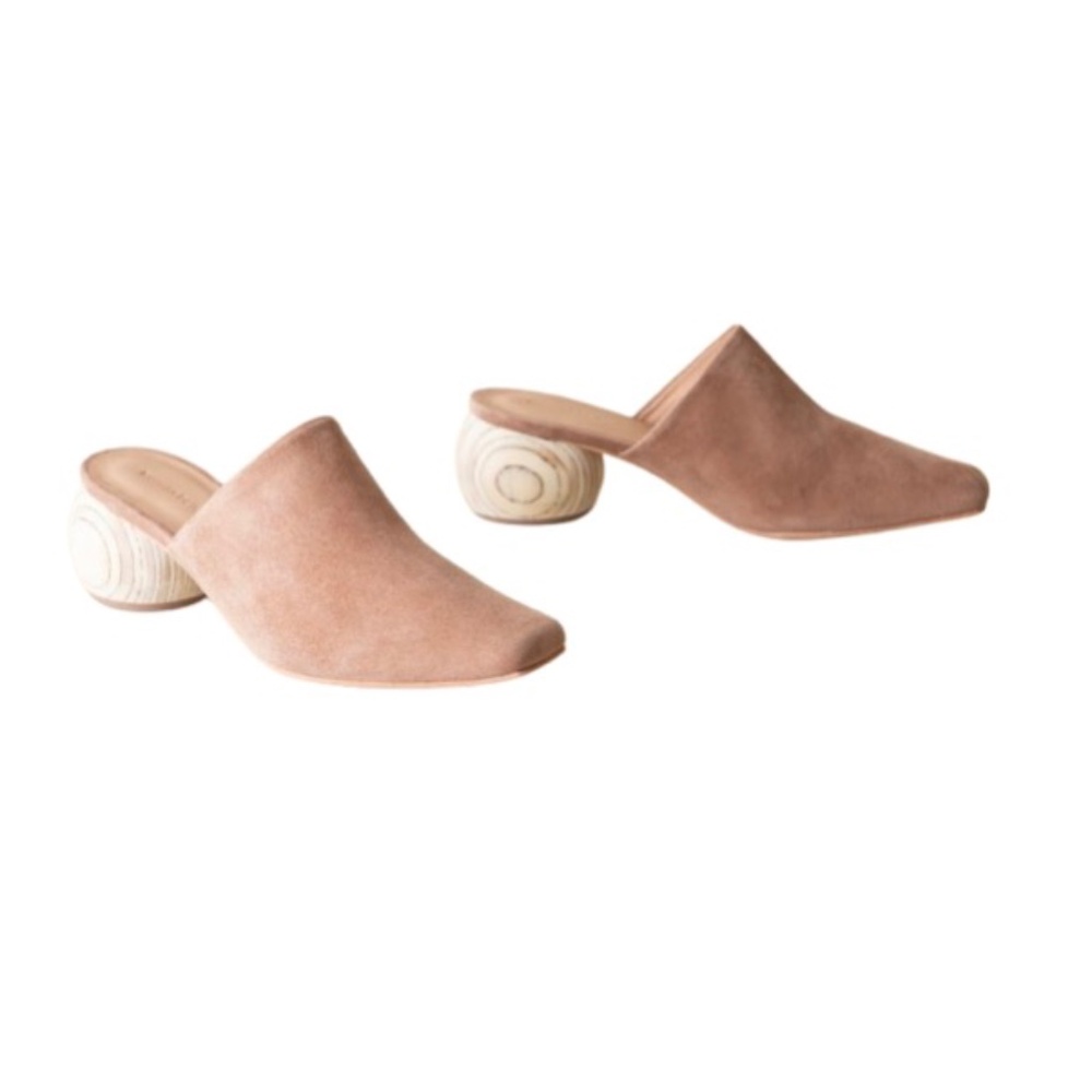 Huma Blanco Mina Latte Suede Mules EU 39 NIB